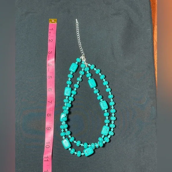 ⏰ NWOT Premier Designs faux turquoise silver necklace pendant stretch bracelets - Picture 5 of 11